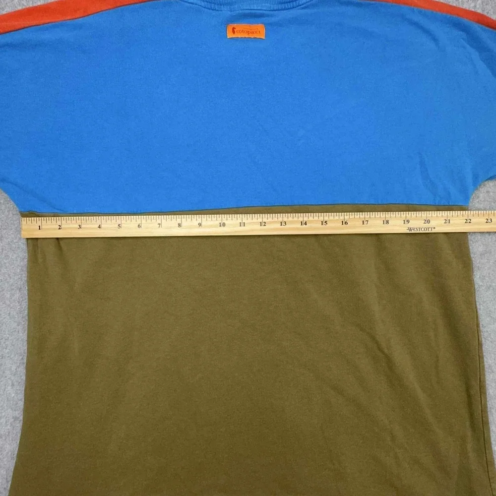 Cotopaxi Bandera Sweatshirt Crewneck Men's Large Blue Colorblock Organic LOGO‎